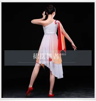 (0127) albastru/rosu gradient de Nori solo de dans clasic, costume de paiete populară Chineză rochie de dans pentru scena de performanță
