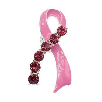 100buc/Bijuterii cancerul de sân conștientizare Stras sper dragoste credință vindeca dinamic panglica roz brosa