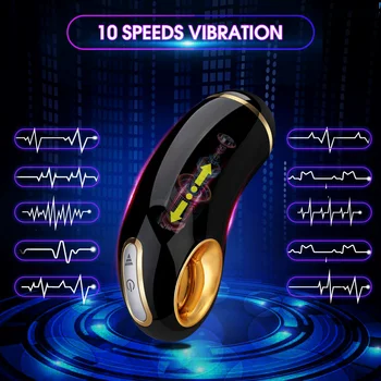 10Frequency Automată Vibrator sex Masculin Masturbator Cana Electrica Penis Stimulator Real Vagin Păsărică Suge Masaj Jucarii Sexuale Pentru Bărbat