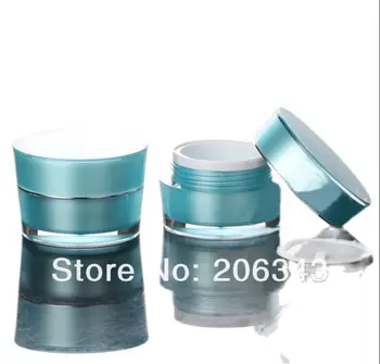 15g albastru acrilic con-forma de crema borcan cu linie de argint ,cosmetice recipient,,crema borcan,Borcan Cosmetice,Ambalaje Cosmetice