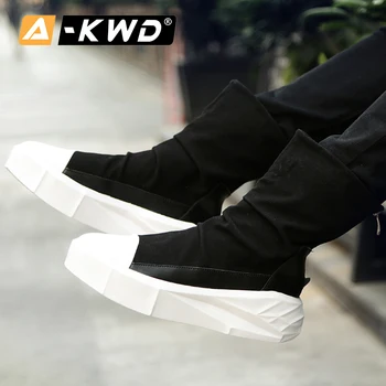 2019 Moda High Topuri Cizme Barbati din Piele Pu Adidasi Barbat Toamna Respirabil Pantofi pentru Bărbați Spate cu Fermoar Șosete Cizme Mannen Schoenen