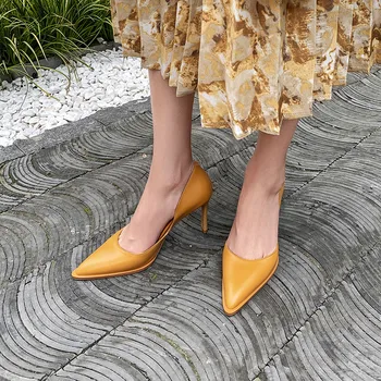2022 A Subliniat Toe Pantofi De Femeie Superficială Cele Mai Noi Moda Din Piele Tocuri Inalte Pompe Pentru Femei Petrecerea De Nunta Pantofi Femei