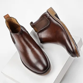 2022 Iarna Cizme Retro Cizme din Piele Barbati Pantofi de Iarna Manual Cizme de Iarnă pentru Bărbați