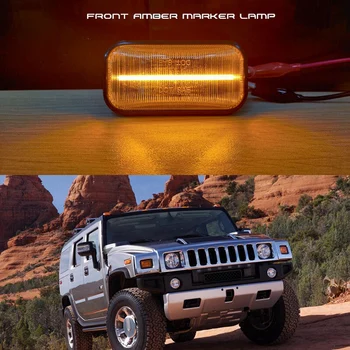 3Pcs Afumat LED-uri Față Amber a Acoperișului Cabinei Marker Lumina pentru Hummer H2 2003-2009 / SUT 2005-2009