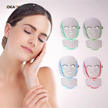 7 Culori LED-Masca de Fata cu Gât Foton de Lumină de Întinerire a Pielii Albire Faciale Frumusete de zi cu Zi de Îngrijire a Pielii Masca Acnee Elimina
