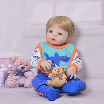 Adorabil 57CM Boneca Bebes Renăscut Păpuși lucrate Manual Complet de Silicon Renăscut Baby Doll În Haine Drăguț Moda renăscut boy fata de papusa