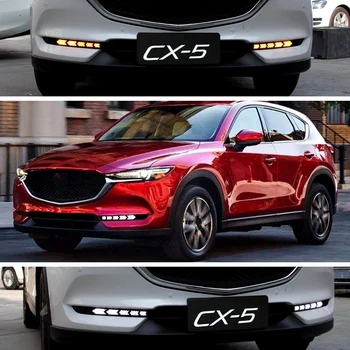 Alb/Ambră Dinamic LED Lumini de Zi de Funcționare, pentru Mazda CX-5 CX5 2017 2018 2019 2020 2021 Lămpii de Semnalizare proiectoare Ceata