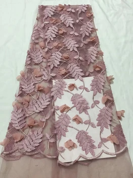 Albe Flori 3D de Înaltă Calitate din Africa Dantela Tesatura 2018 franceză Tul Dantela Tesatura Appliqued Net Dantela pentru rochii de Mireasa LCD939A