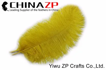 Aur Producător CHINAZP Fabrica de Dimensiune 16~18inch(40~45cm) 100buc/lot de Calitate Selectat Vopsit Galben de mari Pene de Strut