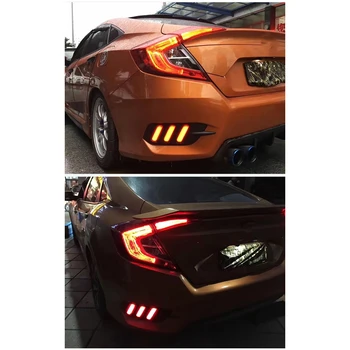 Auto LED DRL Lumini de Zi de Funcționare Bara Spate Lumina de Frână Coada Lumina Lămpii de Ceață pentru Honda Civic al 10-lea Gen 2016-2019