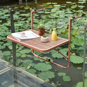 Balcon agățat de masă balustrade metalice fier forjat grădină masă masă pliantă European de mini simplu agățat de perete de masa