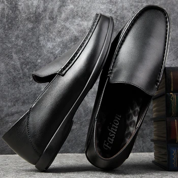 Barbati Pantofi Casual 2020 Casual Pantofi Pentru Femei Pantofi Pentru Bărbați De Moda Zapatos Hombre Cuero Petrecere A Timpului Liber Pentru Sapato De Casuales Din Piele Negru