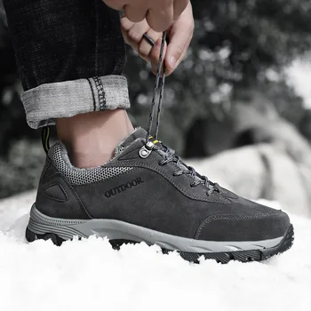 Barbati Pantofi Casual De Iarna Barbati Drumeții Adidași Pantofi În Aer Liber Rezistent La Apa Muncă Scule Glezna Cizme De Pluș Cald Cizme De Zăpadă