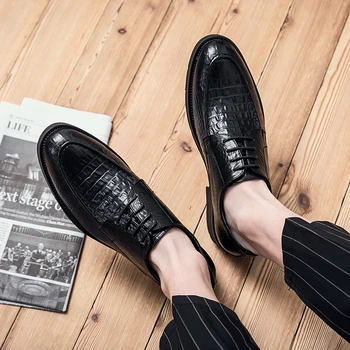 Brand de lux pantofi de Piele Concis Oameni de Afaceri Negru Pantofi de moda Respirabil Formale petrecere de Nunta de Bază Pantofi pentru Bărbați Pantofi Rochie