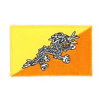 Broderie Bhutan Flag Patch-uri/Aplicatii de Broderie Realizate de Diagonal cu tv cu Broder & Fier Pe Suport Personalizat MOQ50pcs Transport Gratuit