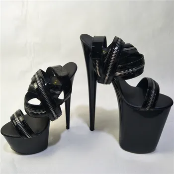 Calitate de Top la Modă Negru 15-20CM sandale cu Toc Înalt Pantofi, Platforme, Sandale, Pantofi de Nunta, Petrecere Sexy Tocuri