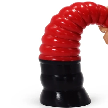Cap roșu de Silicon vibrator Anal Negru de Aspirație Inseriabil Adâncimea de 20cm Pagoda Forma Adult Jucărie Sexuală Pentru Femei Masturbare Introduce Vaginal