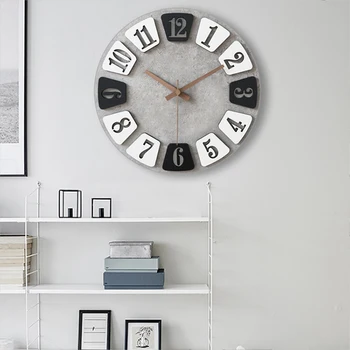 De Lux Din Lemn Ceas De Perete Cu Design Modern Tăcut Ceasuri Nordic Creative Mari De Perete Ceasuri Home Decor Camera De Zi De Decorare Cadou