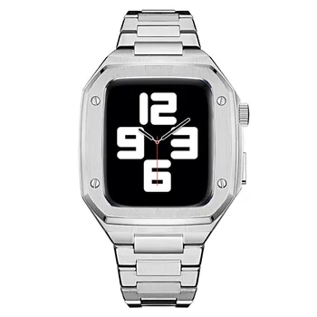 De înaltă calitate din Oțel Inoxidabil Masiv Trupe pentru Apple Watch Seria 7 45mm Trupa Caz de Metal cu Curea iWatch SE 6 5 4 44mm Brățară