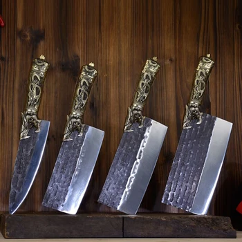 DEHONG Dragon cereale ocupa ascuțite forjat 4 bucati set cuțit de mână forjate ascuțite Longquan high-end cuțit de bucătărie, de colectare de cuțit