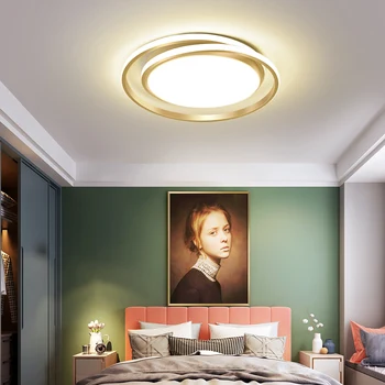 Dormitor, sufragerie, bucatarie cu led-uri moderne candelabru negru rotund simplu lampă de plafon decor creativ iluminat acasă