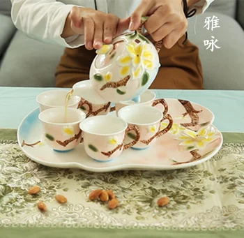 Email porțelan set de ceai magnolia nunta set de ceai nobil cadou decoratiuni festival
