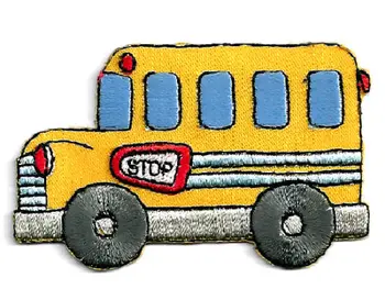 Fierbinte! Autobuz - Autobuz de Scoala - Transport - Școală - Vehicule - Fier Pe Aplicatiile de Patch-uri (Dimensiunea este de aproximativ 5.9 * 3.6 cm)