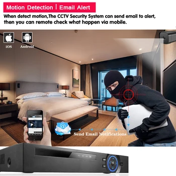 H. 265 8CH POE Kit NVR HD de Detectare a Feței CCTV aparat de Fotografiat Sistem de 5MP Sunet Audio Camera IP POE Acasă de Securitate, Supraveghere Video Set