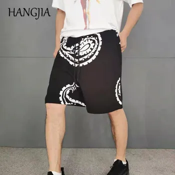 Hip Hop Streetwear Caju Imprimare Scurte Bărbați Femei Harajuku Paisley Floral Mens Hawaiian Sudoare Pantaloni Retro Cinci puncte Pantaloni