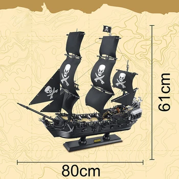 Idei Black Pearl Corabie de Pirați Blocuri Creative Expert Queen Annes Revenge Barca Model Cărămizi Jucării De Crăciun Cadou MOC