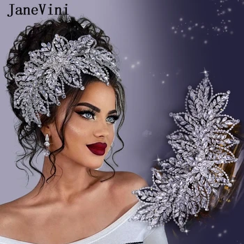 JaneVini De Lux Stras Rochie De Mireasă Concurs De Coroane Bling Crystal Headband Femei Tiare Nuntă Bijuterii Accesorii De Par