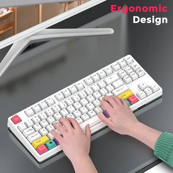 Jocuri Mecanice Tastatură Albastru Roșu Comutator 87 cheie Tastatură cu Fir Anti-ghosting cu iluminare de fundal LED-uri USB Pentru Gamer de PC Laptop rusă