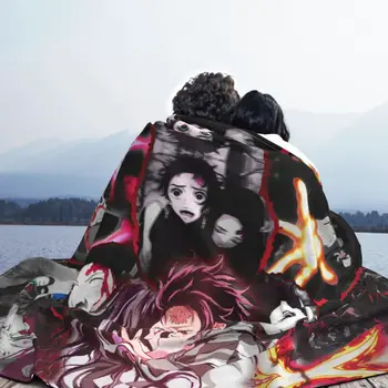 Kamado Nezuko Kamado Tanjirou Dämon Slayer Decke Samt Sommer Kimetsu Keine Yaiba Teufel Klinge Anime Decke für Bett