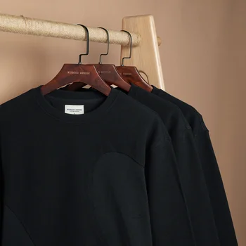 KUEGOU 2022 Primăvară Bumbac Negru Simplu Mozaic Tricou Barbati Crewneck Subțire de Moda Pentru bărbați Streetwear Plus Dimensiunea Îmbrăcăminte 8832