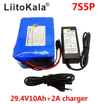 LiitoKala 24v 10ah 7S5P bateria 15A BMS 250w 29.4 V 10000mAh baterie pentru scaun cu rotile cu motor electric putere+2A încărcător