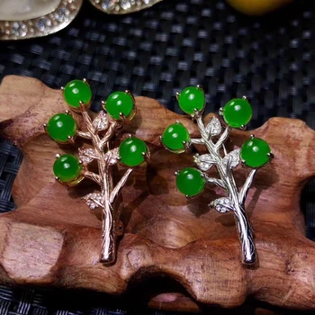 MGP3 ramură stil de moda verde Jad colier pentru femei ornament real argint 925 naturale de jad speciale designment fata