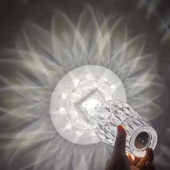 Noptiera de cristal lampă de culoare acrilic decor creativ masă de lumină led-uri de diamant lectură lampă de masă dormitor bara fata