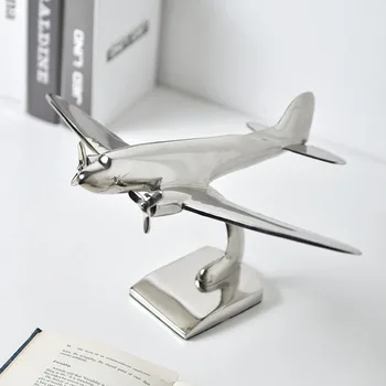 Nordic De Lux De Aur Avion Model Artware Sculptura Acasă Decorare Accesorii De Artă Modernă Din Metal Statuie Camera De Ambarcațiuni