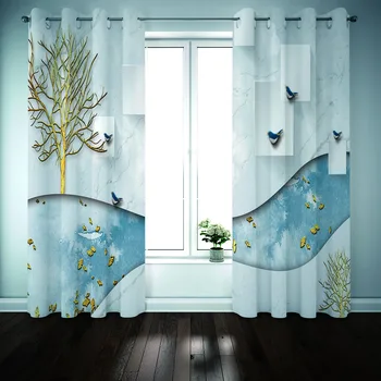 Personaliza Opace Fereastra 3D Cortina geometrie fereastră perdea de living dormitor занавески для гостинной Fereastră decor