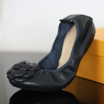 Simplu, Moale, Talpa Non-Alunecare Casual Femei Pantofi din Piele Plus Dimensiune Flori Balerini Femei de Brand de Conducere maternitate pantofi