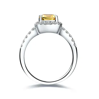 Solid 18K Aur Alb AU750 Inel 2CT Galben Perna Diamant Femei Inel de Logodna Pentru Fata Genial D Culoare Pură Inel de Aur