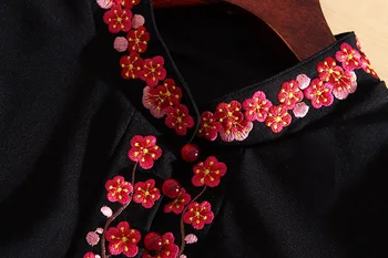 Stil chinezesc Femei Qipao Toamna Rochie Royal Broderie Floare de Prun Vingtage doamne Elegante Plus Dimensiune Rochie Cheongsam M-4XL
