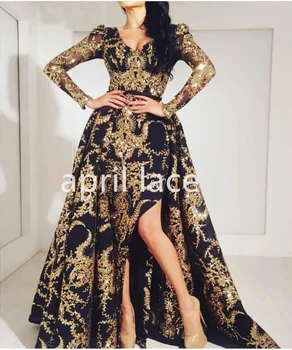 Stoc Haute Couture 7 curte Bling sclipici Tul Negru Dantelă Tesatura pentru Designer de Moda /Tăierea de Nunta Rochie de Mireasa