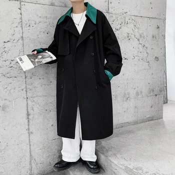 Supradimensionate Trench Barbati Moda Casual Haină Lungă Bărbați Streetwear coreean Largi Casual-Geaca Barbati Palton M-5XL