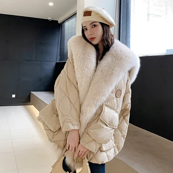 Tajiyane 2021 Iarna pentru Femei Jacheta Jos de sex Feminin Elegant Cald Real Vulpe Guler de Blană Îmbrăcăminte coreeană Manteau Femme Hiver Gmm710