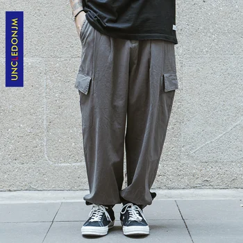 UNCLEDONJM moda High street multi-buzunar cargo pantaloni barbati hip hop pantaloni joggers culoare pură pantaloni casual