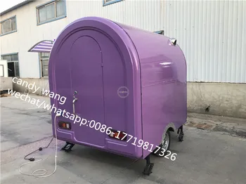 Violet design nou alimente trailer împinge căruciorul fast-food truck cu lumina /două tancuri și 2 roți mari