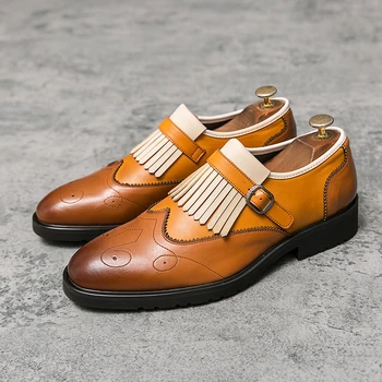 2020 New England barbati pantofi deget a subliniat California Toamna pantofi Oxfords piele pantofi platforma Bărbați Ciucure pantofi rochie Pentru Nunta