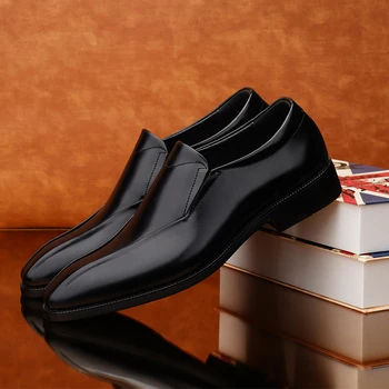 2021 Stil de Moda pentru Bărbați Pantofi Rochie din Piele Alunecare Pe Pantofi Derby Omul Clasic Maro Negru Birou Frumos Formale Pantofi Pentru Bărbați