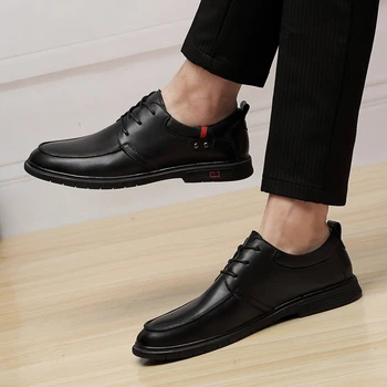 2022 Noi Bărbați Pantofi Derby din Piele de Vaca Rochie Neagră Clasic Pantof Om Elegant, Office Shoes pentru Barbati Plus Dimensiune 36 - 47